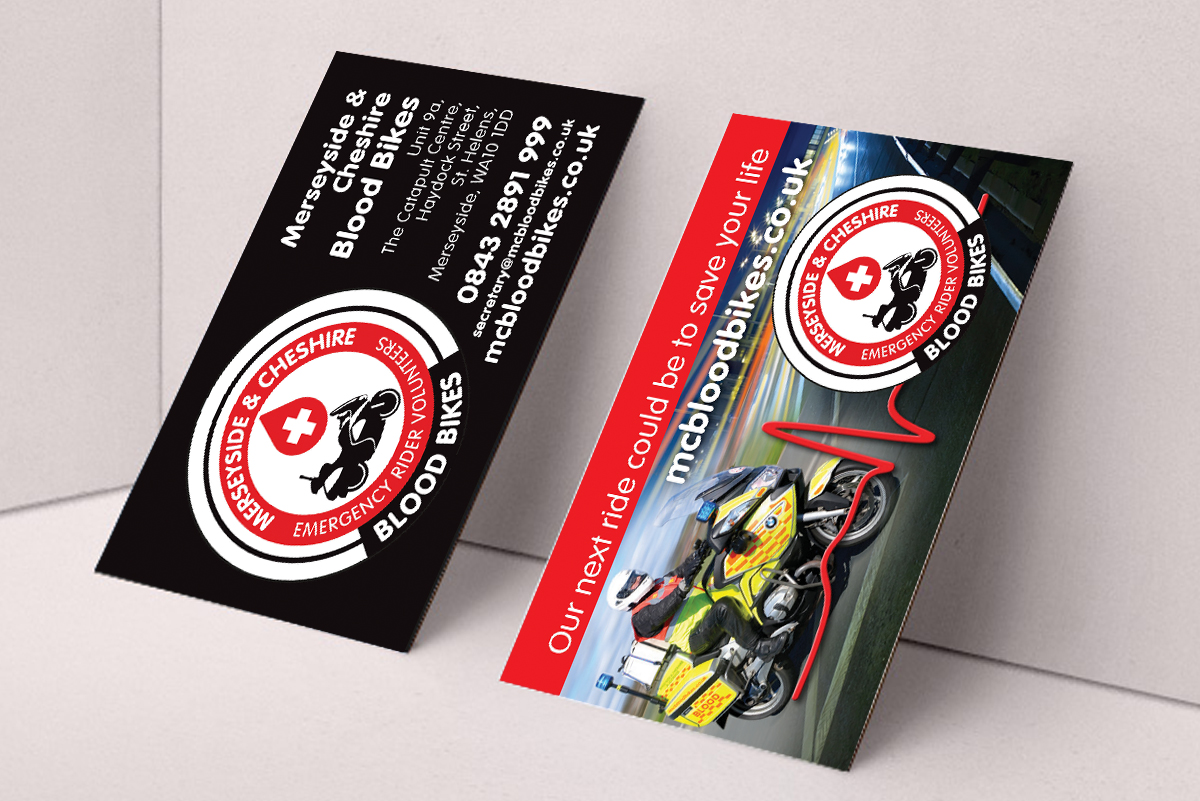 Blood bikes business cards